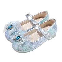 思加图童鞋女童爱莎公主鞋春秋季宝宝鞋小女孩水晶单鞋儿童软底小皮鞋潮 O97468彩色/银色 26