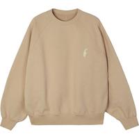 速写男装春秋卫衣男简约刺绣套头运动宽松圆领休闲上衣 273纸卡其 L