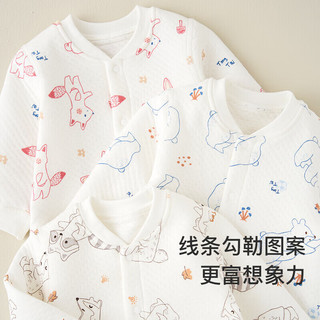 童泰秋冬1-18月婴儿男女连体衣TS33J401 灰色 80cm