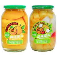 味品堂黄桃罐头720g*2罐头无添加新鲜速食水果罐头大连黄桃对半大块整箱 【多种组合】黄桃+杂果组合2罐