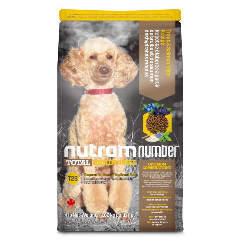 纽顿 nutram纽顿 nutram狗粮美国T28无谷低升糖鳟鱼幼犬成犬全龄犬 T28-1.82kg*2包