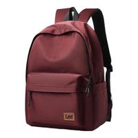 LEE书包女双肩包2025大容量初中高中生背包男通勤简约潮流电脑包 酒红色