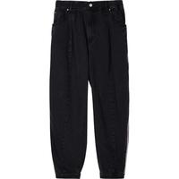 速写男装春秋牛仔裤复古水洗简约裤子男宽松束脚长裤休闲裤 990牛仔黑 L