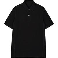 速写男装春夏T恤撞色拼接短袖polo时尚简约休闲通勤潮流 001本黑 L