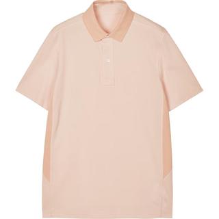 速写男装春夏T恤撞色拼接短袖polo时尚简约休闲通勤潮流 639橡皮粉 S