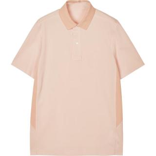 速写男装春夏T恤撞色拼接短袖polo时尚简约休闲通勤潮流 639橡皮粉 S
