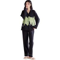 【100%纯棉 潮流印花】睡衣女春夏长袖可外穿家居服套装女