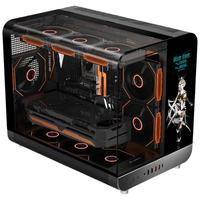 动力火车(PowerTrain)未知玩家幻翼数显版黑色海景房机箱MATX立式台式电脑360水冷主机外壳 TYPE-C接口 幻翼 数显版 黑色