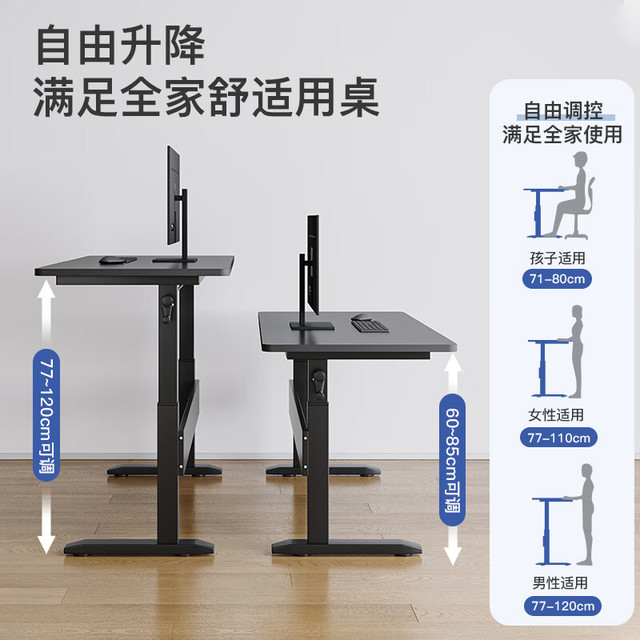 耐赛尔 NSE 升降电脑桌 120cm 弧形桌面 碳纤维纹