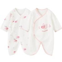 0-6个月宝宝连体衣四季纯棉婴儿衣服家居内衣蝴蝶哈衣2件装
