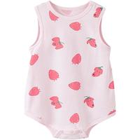 迷你巴拉男女宝宝网眼透气三角衣夏婴儿连体衣爬服不闷汗 红色调00366 66cm