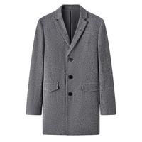 【西装易打理】春秋商务休闲挺括百搭宽松平驳领中长款大衣男