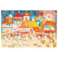 古部儿童拼图6岁以上200片兔子新年生肖国风玩具新年男女孩童早教 200片动物农场 MP03-61