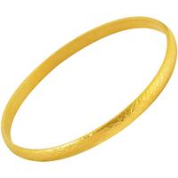 匠蕴黄金手镯男女足金999古法锤纹泥鳅背实心素圈手工镯子 面宽：4毫米 金重：25克 下单留言圈口 按实物金重退补