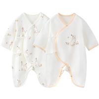 婴儿连体衣春秋季纯棉新生儿衣服初生宝宝蝴蝶哈衣爬服和尚服