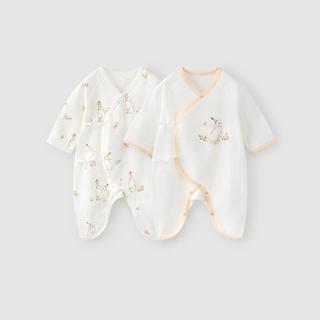 婴儿连体衣春秋季纯棉新生儿衣服初生宝宝蝴蝶哈衣爬服和尚服