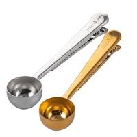 onlycook 304不锈钢量勺奶粉勺 多用封口夹咖啡豆勺烘焙工具果粉勺 原色 【原色-平勺约10g】