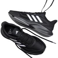 adidas 男鞋跑步鞋夏季舒适网面透气舒适黑色运动鞋HQ7558 黑 40.5