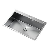 四季沐歌厨房水槽大单槽 加厚304不锈钢小米粒纳米洗菜盆