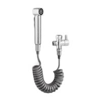 潜水艇（Submarine）马桶喷水枪伴侣一进二出厕所冲洗增压喷枪妇洗器高压冲水枪京 【银色】喷枪+弹簧管+分水器