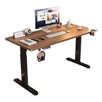 喜米莱实木电动升降桌智能电脑桌可升降电竞桌子家用办公学习工作台书桌 升级5CM桌面【单电机】黑色 120x60x75CM