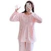 草景家睡衣夏季薄款纯棉月子服宽松大码产后夏天吸汗透气哺乳衣套装 923粉色 L  (体重90-120斤左右)