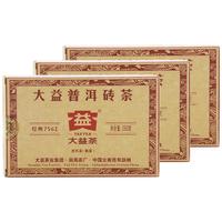 大益茶叶 普洱茶 熟茶 茶叶 普洱茶 熟砖茶 2016年7562【3砖】250克*3饼