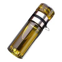 北牧星茶水分离玻璃杯加厚大容量男士便携水杯车载办公室泡茶杯 茶水分离玻璃杯