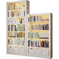 厨事优（CHUSHIYOU）钢制书架落地一体靠墙书柜家用图书馆书桌收纳置物架6层80*30cm
