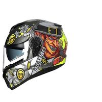 FASEED摩托车头盔男揭面盔双镜片机车赛车组合盔908男女帽夏透气3C 灰暗夜精灵-哑黑 M(55-56)头围