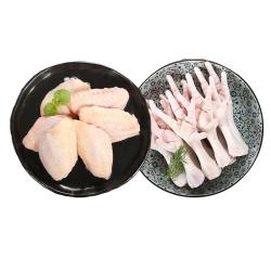 上鲜 翅中2斤+鸡爪2斤 冷冻  去甲鸡爪 鸡翅膀鸡中翅鸡肉 源头直发
