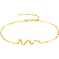 周六福黄18K金手链女生肖蛇灵蛇手链本命年C0714454 16+3cm