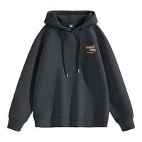 真维斯美式卫衣男连帽2024春秋季重磅潮牌宽松男款百搭外套B 中灰(三褐色标X） 3XL