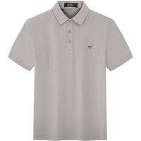 七匹狼黄宗泽同款【凉感+抗菌】短袖T恤男夏季男装经典商务翻领纯色polo 003(中灰)1D1D30606137 M 165/84A