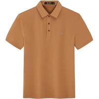 七匹狼黄宗泽同款【凉感+抗菌】短袖T恤男夏季男装经典商务翻领纯色polo 608(桔黄)1D1D30606137 2XL 180/96A