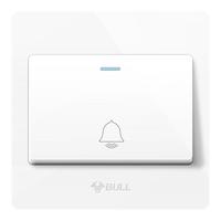 公牛（BULL）86型一开有线叮咚门铃开关按钮客人电铃开关【门铃开关】G07白