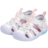 江博士学步鞋步前鞋夏季男女童户外儿童包头凉鞋2S13A2009DW米/紫22码 22 脚长约13.0-13.6