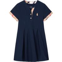 暇步士(Hush Puppies)童装儿童女童夏装棉面料透气舒适甜美优雅风连衣裙 深藏蓝 105 cm
