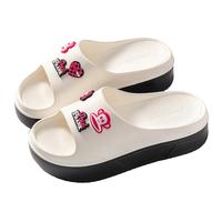 PaulFrank大嘴猴凉拖鞋女夏家居EVA厚底软弹时尚可外穿凉鞋6025白色38-39