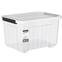 空间专家 SPACEXPERT衣物收纳箱高透塑料整理箱大容量玩具收纳箱搬家周转箱书箱 【透明60L单只】56*40*36cm