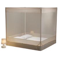 水星家纺 升级A类家用婴儿防摔围栏式蚊帐三开门 150*200 玉粉色 【A类防摔+全底+三开门】玉粉色