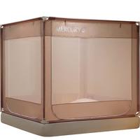 水星家纺防摔蚊帐卧室蚊帐A类防摔防尘抑菌遮光一体式床单蚊帐1.5米床 【A类抗菌+加厚网纱+粗支架】粉