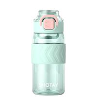 尚泰SHOTAY塑料杯600ml双饮弹盖tritan水杯子带防烫提环ST-4717青色