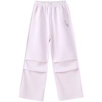 笛莎（DEESHA）童装儿童女童裤子2025夏季中大童时尚针织伞兵工装裤 浅紫 140