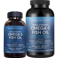 88VIP：Viva Naturals Viva美国DPA深海鱼油omega3欧米茄3软胶囊90粒+180粒组合