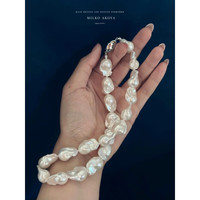 DL 1998胖东来品质异形珍珠项链法式轻奢随性而为大巴洛克锁骨链夸张大气 巴洛克颈链【短款41cm】