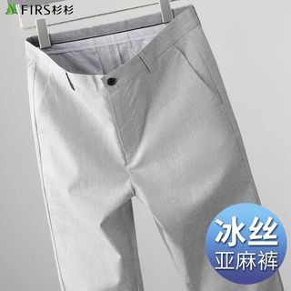杉杉 亚麻天丝面料 直筒休闲裤 夏季薄款