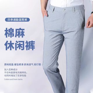 杉杉 亚麻天丝面料 直筒休闲裤 夏季薄款