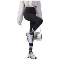 浪莎（LangSha）蚂蚁腰鲨鱼裤女外穿春秋高腰收腹提臀显瘦芭比无痕瑜伽打底裤女 蚂蚁腰打底裤（黑色） 2XL（140-155斤）