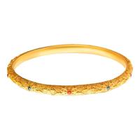 周大生足银手镯花丝珐琅手镯新中式国风56圈口 花丝珐琅手镯